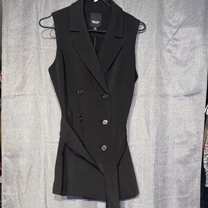 Simply Vera Vera Wang Black Double-Breasted Vest